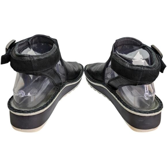 Black Leather Women's Sandals - Picture 4 of 12